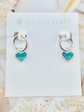 Kendra Scott Ari Heart London Blue silver earrings